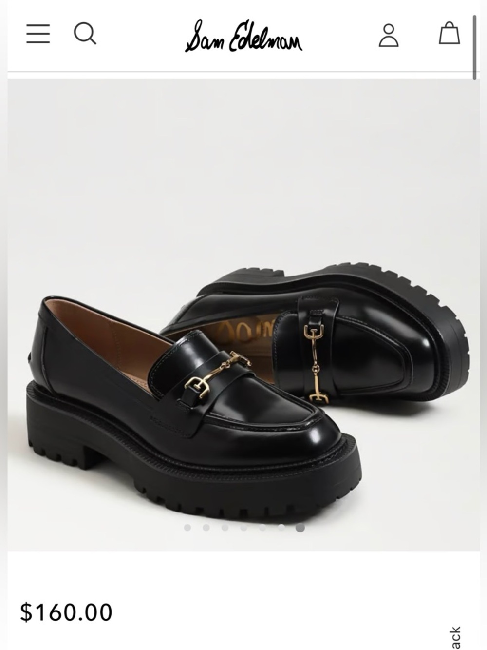 Sam Edelman Women’s Black Leather Bit Loafers